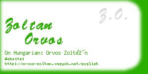 zoltan orvos business card